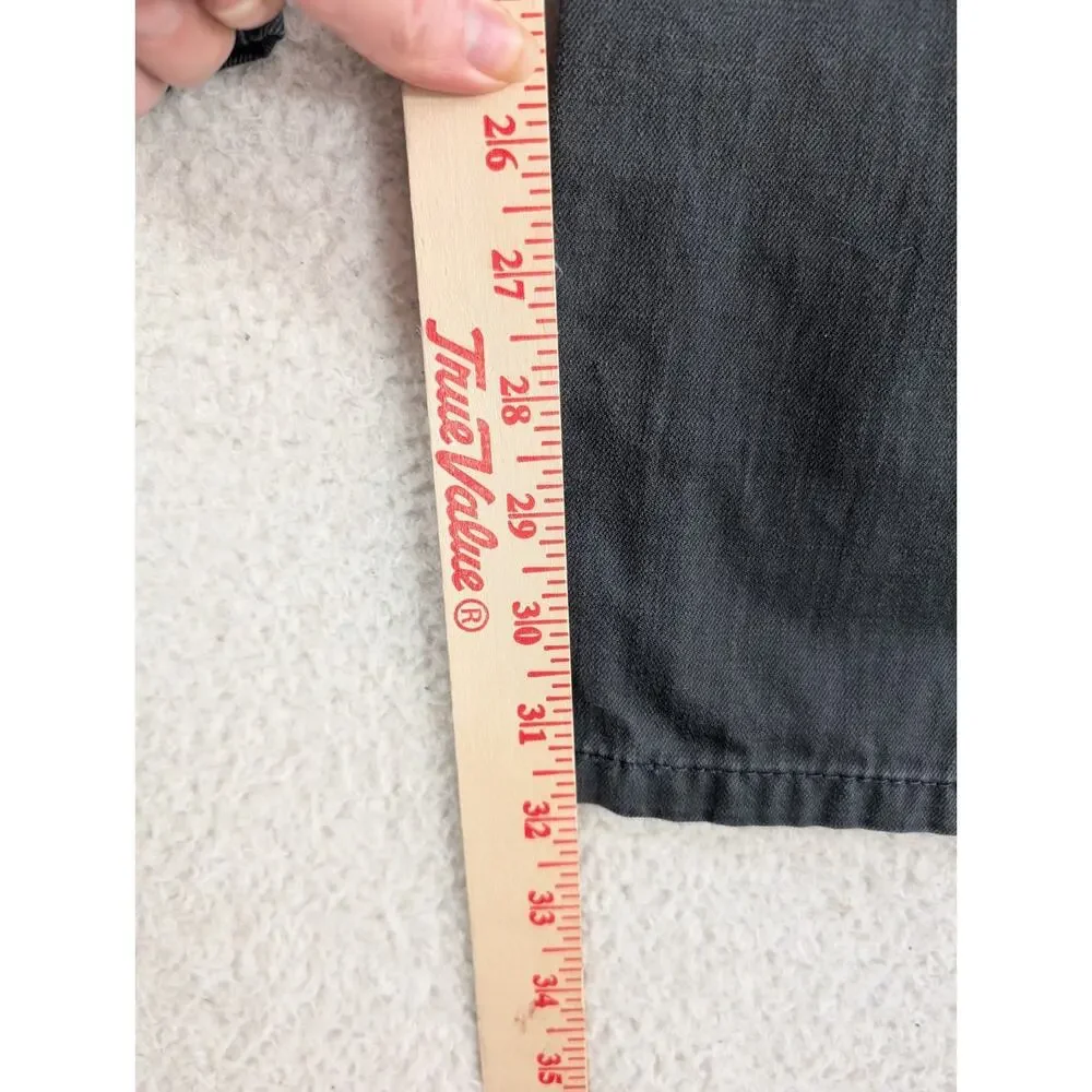 Levis 505 Jeans Mens 38x32 Black Regular Fit Straight Leg Dark Wash Denim Cotton